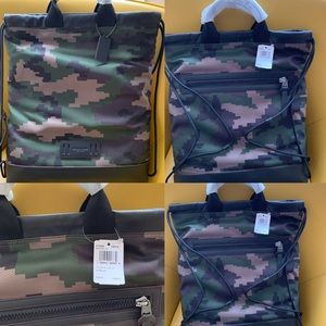 Coach Drawstring Backpack W/Pixelated Camo Print